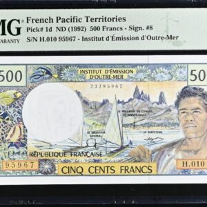 French pacific 500 francs 1992 pmg 68 top pop